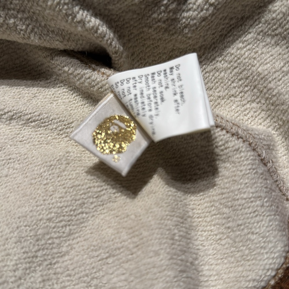Bape cream and tan check zip up sweatshirt NWT - Picture 5 of 6